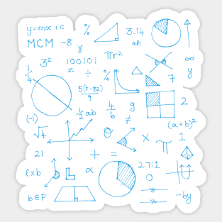 Math formulae (blue) Sticker